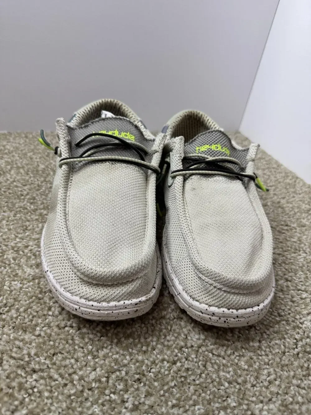Hey Dude Wally Hawk Shoes Mens Size 11 Beige White Palms Slip On Loafers Comfort